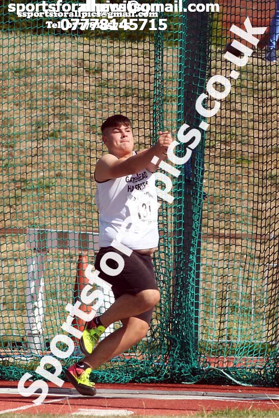 Boys under-15s hammer, 2018 Northern Under-17s/U-15s/U-13s Champs., Wavertree Athletics Centre, Liverpool. Photo: David T. Hewitson/Sports for All Pics